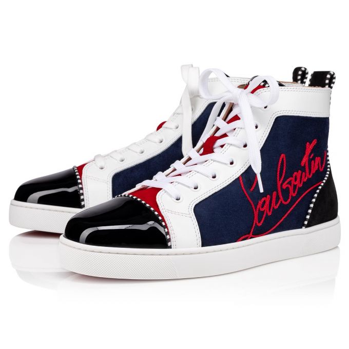 Christian Louboutin Navy Louis 000 Version Veau Velours Sneakers Spor Ayakkabı Erkek Renkli | Türkiye GX6-58505T8