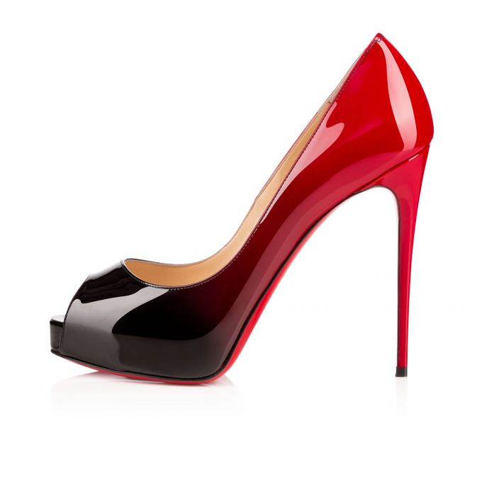 Christian Louboutin New Very Prive 120 120 Patent Platforms Platforms Kadın Siyah Kırmızı | Türkiye IT7-41764D3