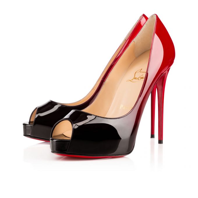 Christian Louboutin New Very Prive 120 120 Patent Platforms Platforms Kadın Siyah Kırmızı | Türkiye IT7-41764D3