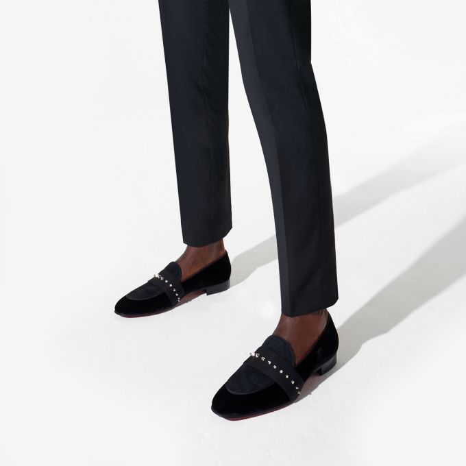 Christian Louboutin Nit Night Classic Fabric Loafer Makosen Erkek Siyah Gümüş | Türkiye KH2-99809D0