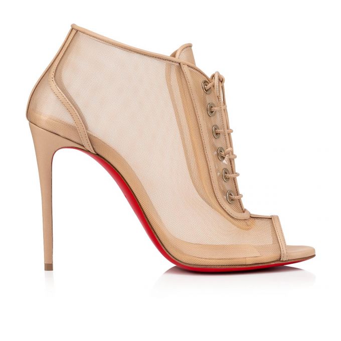 Christian Louboutin Open Ondessa 100 Lace Boots Bot Kadın Bej Rengi | Türkiye YO3-70917D2