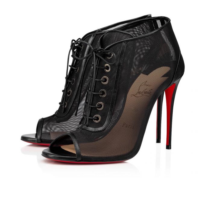 Christian Louboutin Open Ondessa 100 Lace Boots Bot Kadın Siyah | Türkiye LT2-61096P8