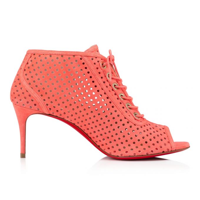 Christian Louboutin Open Ondessa 70 Suede Boots Bot Kadın Pembe | Türkiye QJ8-26002E4