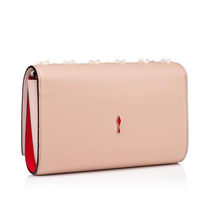 Christian Louboutin Paloma Clutch Classic Leather Pouches Kese Çanta Kadın Pembe Altın Beyaz | Türkiye LV8-78707Y8