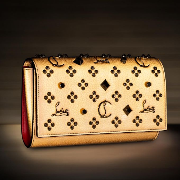 Christian Louboutin Paloma Clutch Creative Fabric Pouches Kese Çanta Kadın Bej Rengi Altın | Türkiye RO3-79227D9