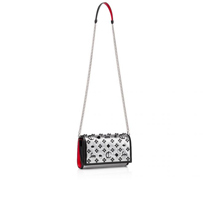 Christian Louboutin Paloma Clutch Creative Fabric Pouches Kese Çanta Kadın Gümüş Siyah | Türkiye DE2-25382Y8