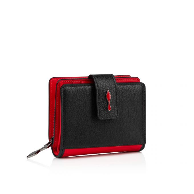 Christian Louboutin Paloma Mini Wallet Calf Emp/So Classic Leather Wallets Cüzdan Kadın Siyah Kırmızı | Türkiye HC7-92379J7