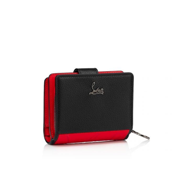 Christian Louboutin Paloma Mini Wallet Calf Emp/So Classic Leather Wallets Cüzdan Kadın Siyah Kırmızı | Türkiye HC7-92379J7