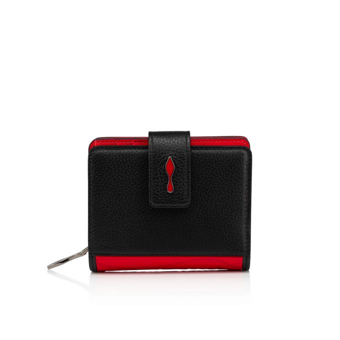 Christian Louboutin Paloma Mini Wallet Calf Emp/So Classic Leather Wallets Cüzdan Kadın Siyah Kırmızı | Türkiye HC7-92379J7