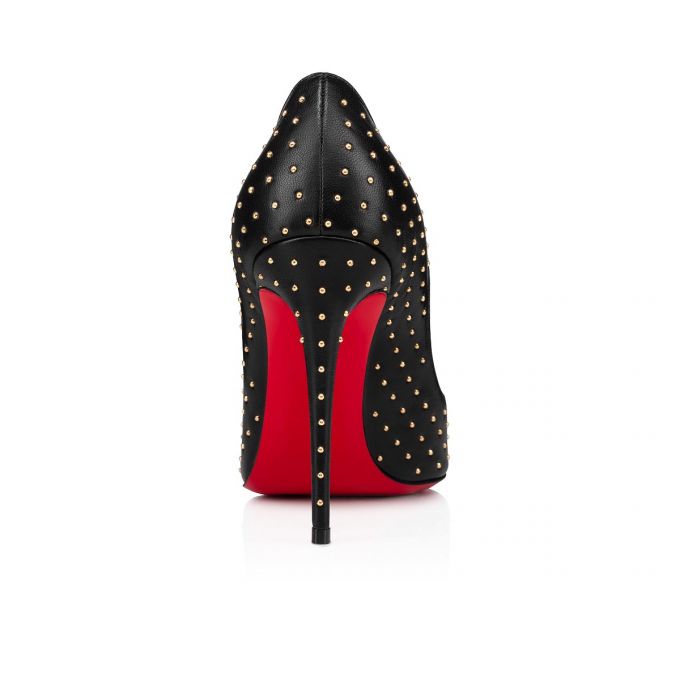 Christian Louboutin Pigalle Follies Plume 100 Nappa Pumps Stiletto Kadın Siyah Altın | Türkiye NG2-29492Y3