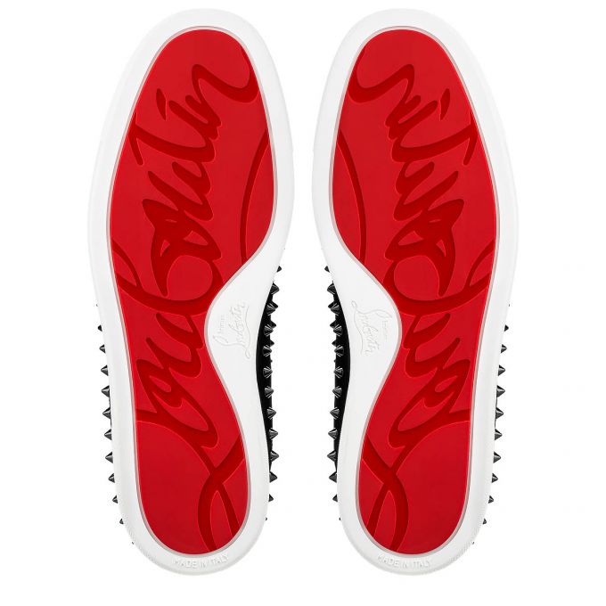 Christian Louboutin Pik Boat 000 Veau Velours Sneakers Spor Ayakkabı Erkek Siyah | Türkiye FJ9-33443T6