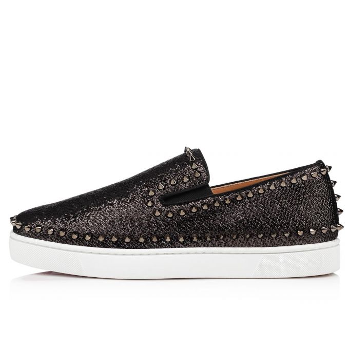 Christian Louboutin Pik Boat Creative Fabric Boat Shoes Tekne Ayakkabısı Erkek Siyah | Türkiye QX5-08350N7