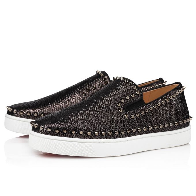 Christian Louboutin Pik Boat Creative Fabric Boat Shoes Tekne Ayakkabısı Erkek Siyah | Türkiye QX5-08350N7