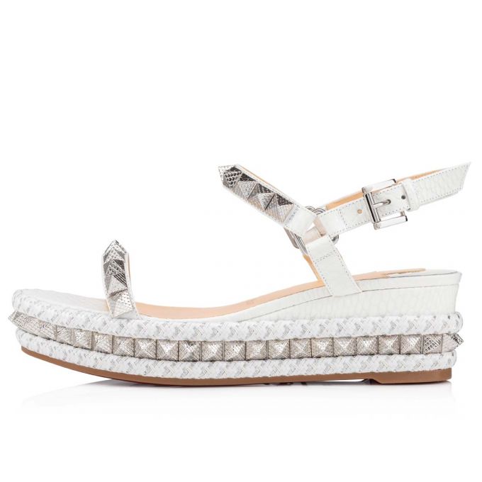 Christian Louboutin Pyraclou 60 Calf Espadriller Espadril Ayakkabı Kadın Beyaz | Türkiye GF9-37033F0