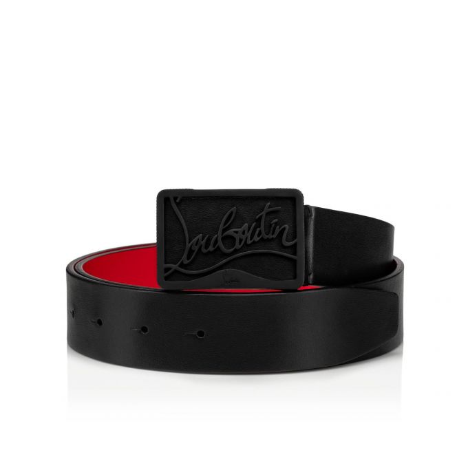 Christian Louboutin Ricky Belt 35 Mat Classic Leather Belts Kemer Erkek Siyah | Türkiye DO9-70147L4