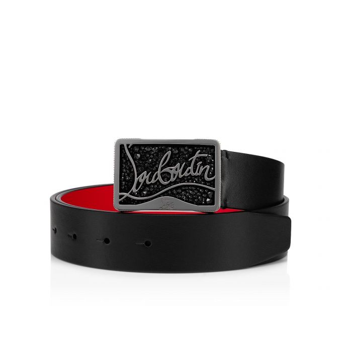 Christian Louboutin Ricky Belt Classic Leather Belts Kemer Erkek Siyah | Türkiye ZK2-51895L0