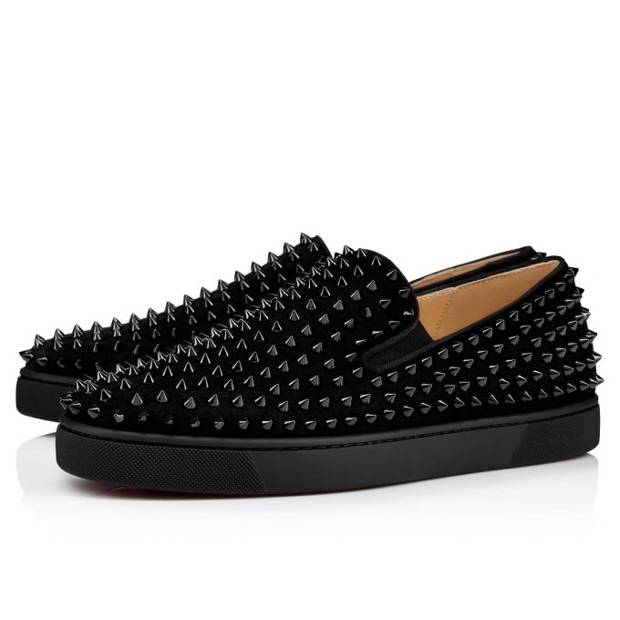 Christian Louboutin Roller-boat 000 Veau Velours Boat Shoes Tekne Ayakkabısı Erkek Siyah | Türkiye CL0-51135M2