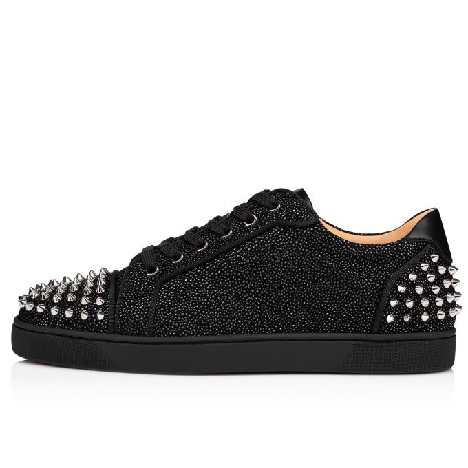 Christian Louboutin Seavaste 2 Creative Leather Sneakers Spor Ayakkabı Erkek Siyah Gümüş | Türkiye XX1-10241G4