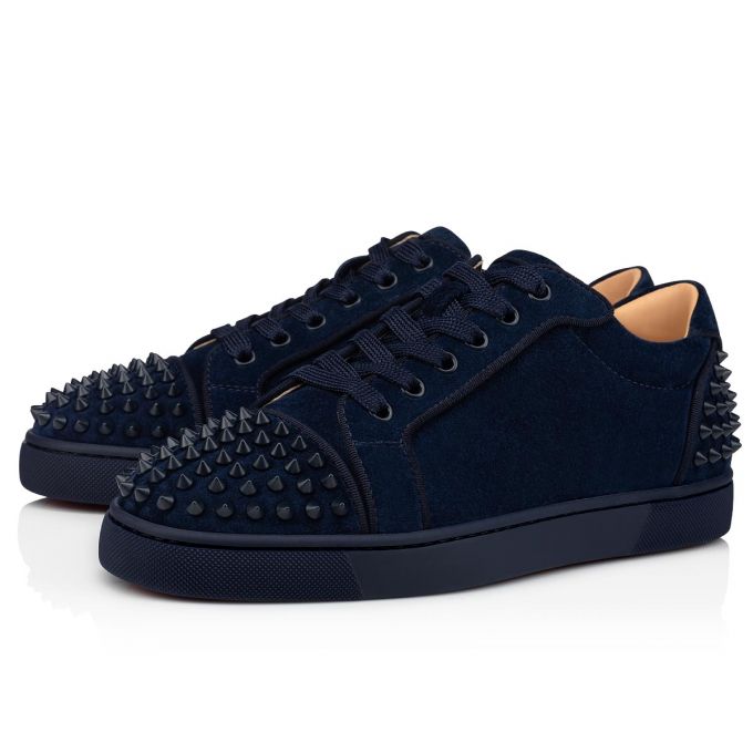 Christian Louboutin Seavaste 2 Orla 000 Mat Veau Velours Sneakers Spor Ayakkabı Erkek Siyah Lacivert | Türkiye EB6-24382B4