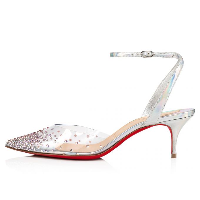 Christian Louboutin Spikaqueen 055 55 Version Pvc Sandaletler Sandalet Kadın Gümüş | Türkiye QW2-41574L3