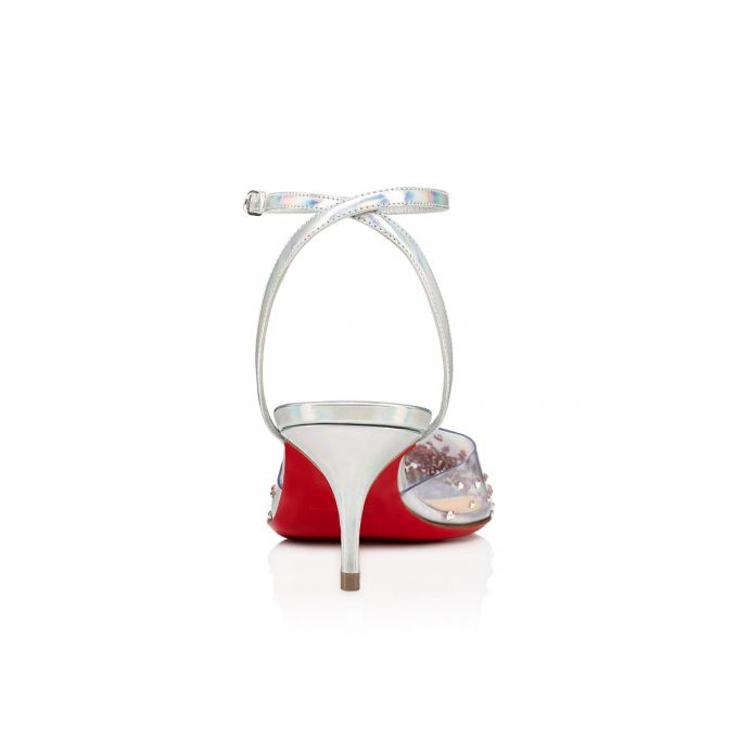 Christian Louboutin Spikaqueen 055 55 Version Pvc Sandaletler Sandalet Kadın Gümüş | Türkiye QW2-41574L3