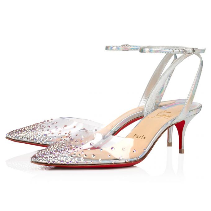 Christian Louboutin Spikaqueen 055 55 Version Pvc Sandaletler Sandalet Kadın Gümüş | Türkiye QW2-41574L3