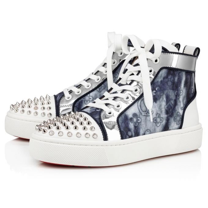 Christian Louboutin Super Lou Spikes Orlato Cotton Sneakers Spor Ayakkabı Kadın Beyaz Renkli | Türkiye EP5-99159G2