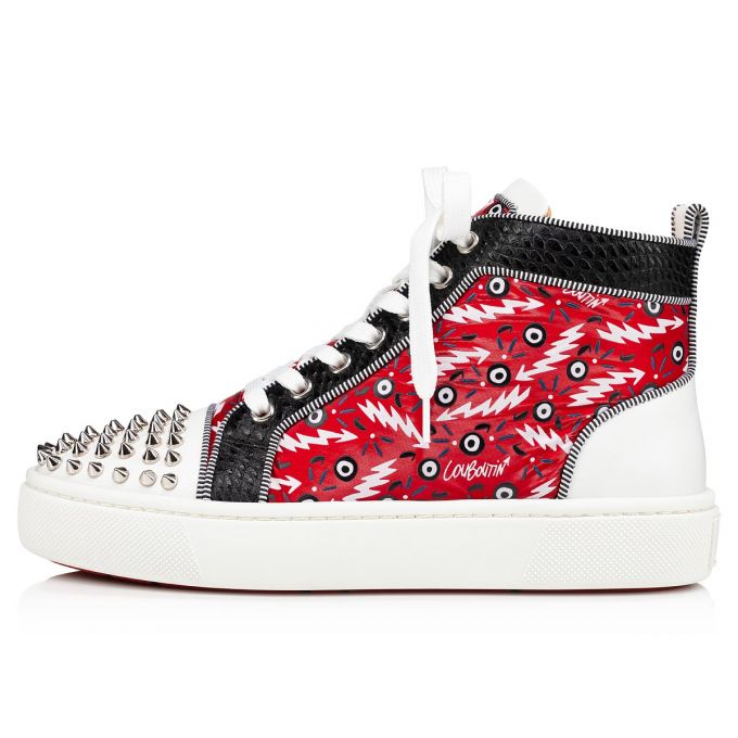 Christian Louboutin Super Lou Spikes Orlato Version Creative Fabric Sneakers Spor Ayakkabı Kadın Kırmızı | Türkiye IT4-72687D5