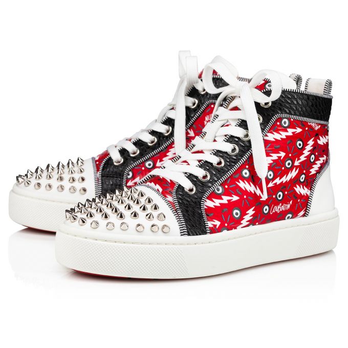 Christian Louboutin Super Lou Spikes Orlato Version Creative Fabric Sneakers Spor Ayakkabı Kadın Kırmızı | Türkiye IT4-72687D5