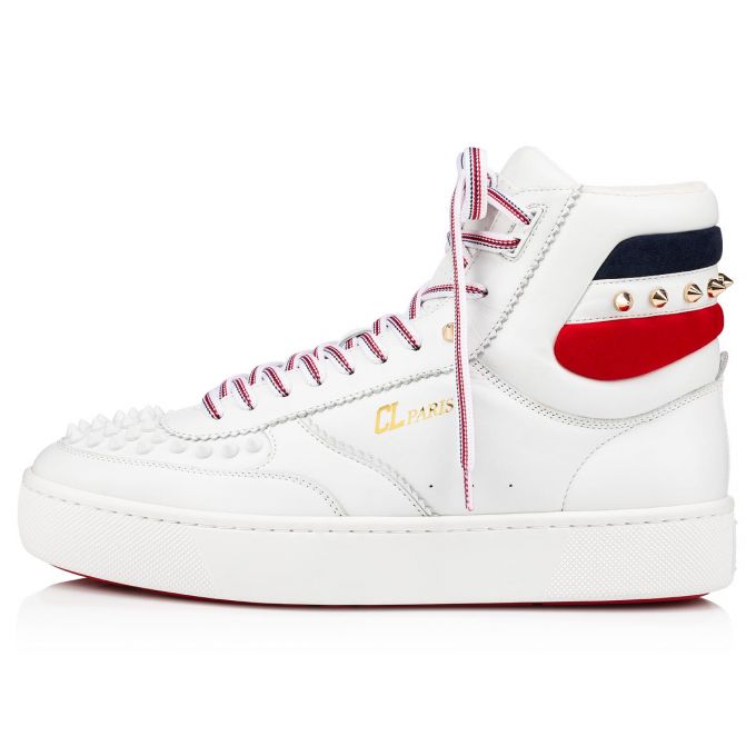 Christian Louboutin Top Rui Spikes Calf Sneakers Spor Ayakkabı Erkek Beyaz | Türkiye WH7-05340N2