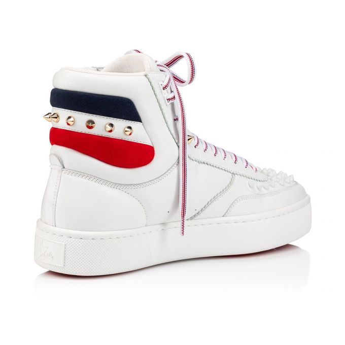 Christian Louboutin Top Rui Spikes Calf Sneakers Spor Ayakkabı Erkek Beyaz | Türkiye WH7-05340N2