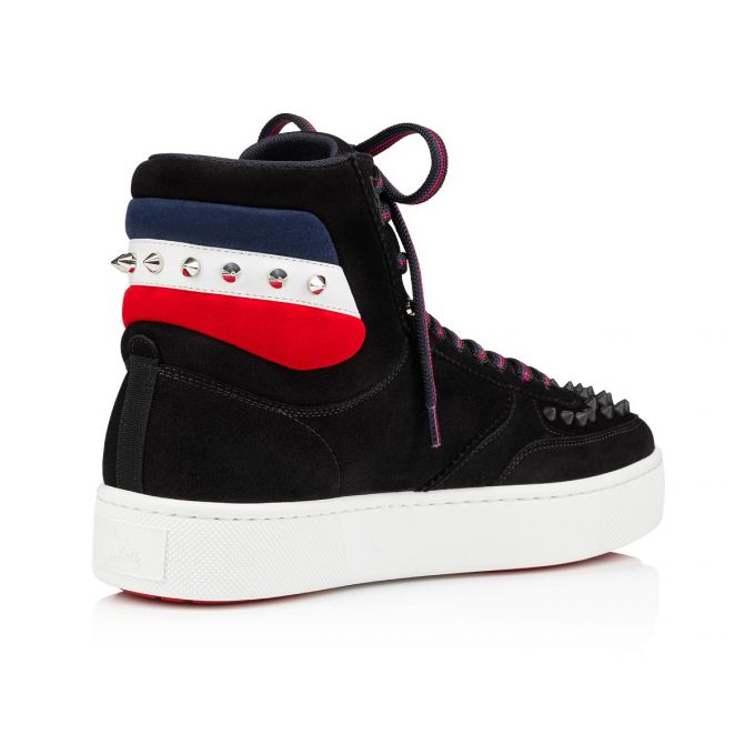 Christian Louboutin Top Rui Spikes Creative Leather Sneakers Spor Ayakkabı Erkek Siyah | Türkiye UT0-76957O6