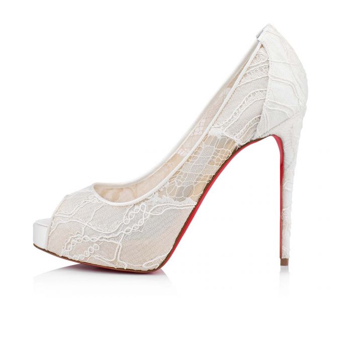 Christian Louboutin Very Lace 120 Lace Platforms Platforms Kadın Beyaz Mavi | Türkiye EN1-10231V9