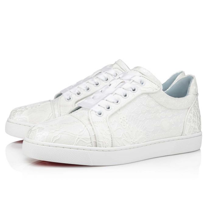 Christian Louboutin Vieira Orlato Lace Sneakers Spor Ayakkabı Kadın Beyaz Mavi | Türkiye ZO6-86978A5