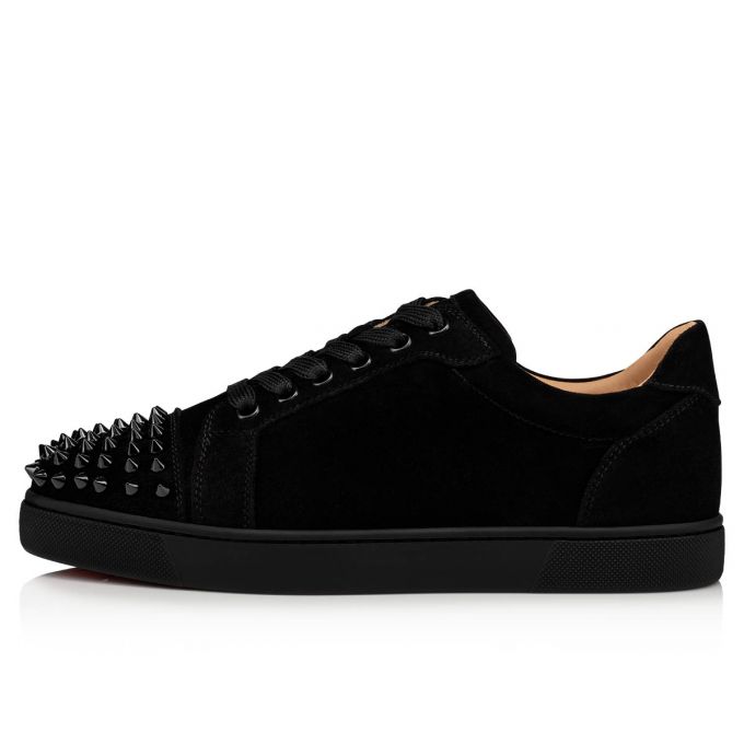 Christian Louboutin Vieira Spikes 000 Veau Velours Sneakers Spor Ayakkabı Kadın Siyah | Türkiye CL9-67266O9