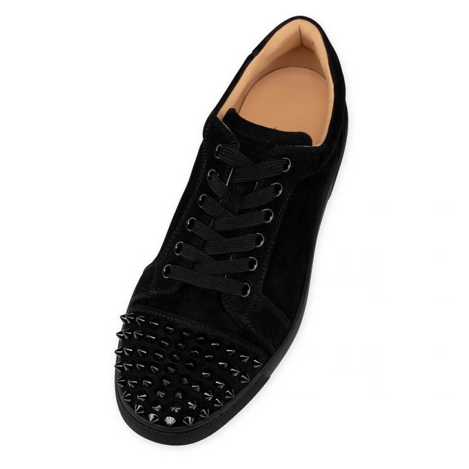 Christian Louboutin Vieira Spikes 000 Veau Velours Sneakers Spor Ayakkabı Kadın Siyah | Türkiye CL9-67266O9