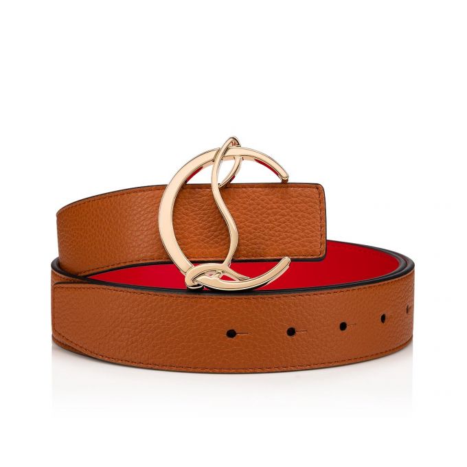 Christian Louboutin W Cl Logo Belt Classic Leather Belts Kemer Kadın Kahverengi Altın | Türkiye FW1-71217Q7