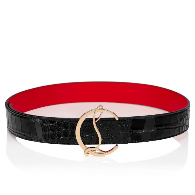 Christian Louboutin W Cl Logo Belt Creative Leather Belts Kemer Kadın Siyah Altın | Türkiye RM3-74047T4