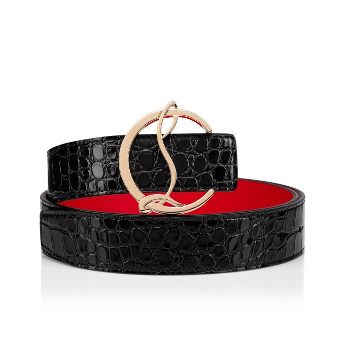 Christian Louboutin W Cl Logo Belt Creative Leather Belts Kemer Kadın Siyah Altın | Türkiye RM3-74047T4