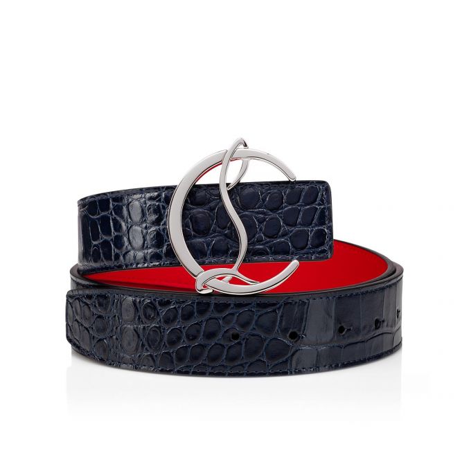 Christian Louboutin W Cl Logo Belt Creative Leather Belts Kemer Kadın Mavi Gümüş | Türkiye KU0-47204L7