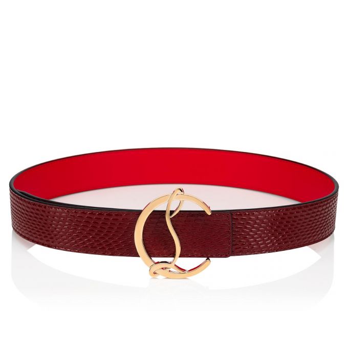 Christian Louboutin W Cl Logo Belt Creative Leather Belts Kemer Kadın Bordo Altın | Türkiye MD0-76977S0