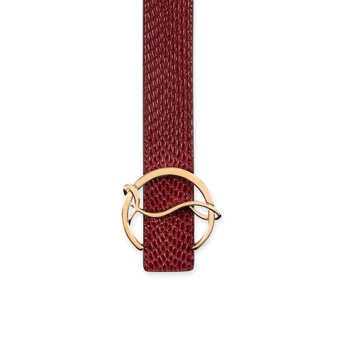 Christian Louboutin W Cl Logo Belt Creative Leather Belts Kemer Kadın Bordo Altın | Türkiye MD0-76977S0