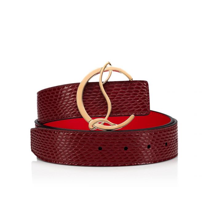 Christian Louboutin W Cl Logo Belt Creative Leather Belts Kemer Kadın Bordo Altın | Türkiye MD0-76977S0