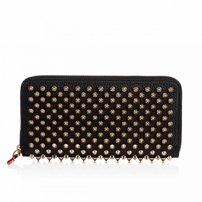 Christian Louboutin W Panettone Wal Classic Leather Wallets Cüzdan Kadın Siyah Altın | Türkiye QZ5-66846Z2