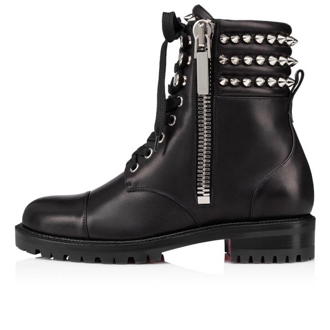 Christian Louboutin Winter Spikes Calf Boots Bot Kadın Siyah | Türkiye IV7-27262O5