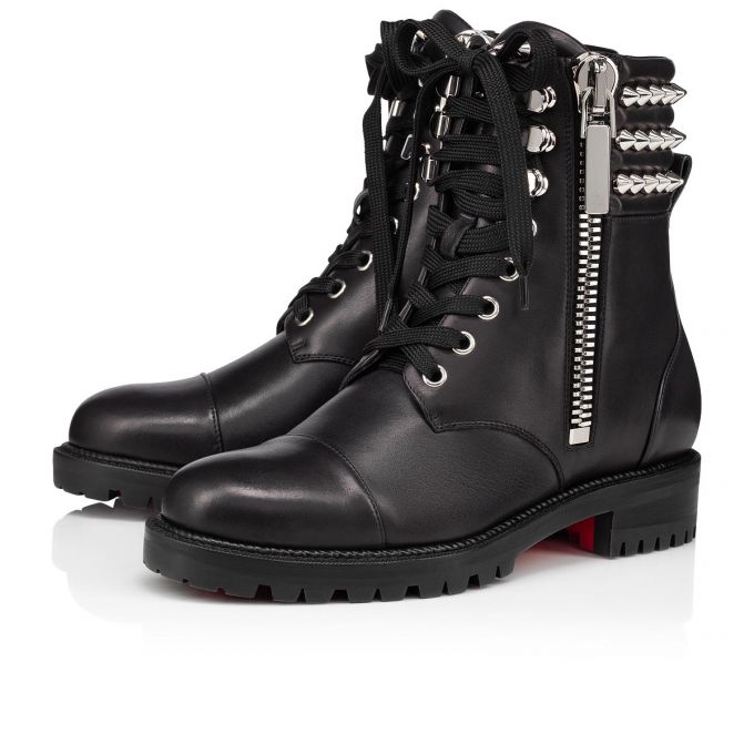 Christian Louboutin Winter Spikes Calf Boots Bot Kadın Siyah | Türkiye IV7-27262O5