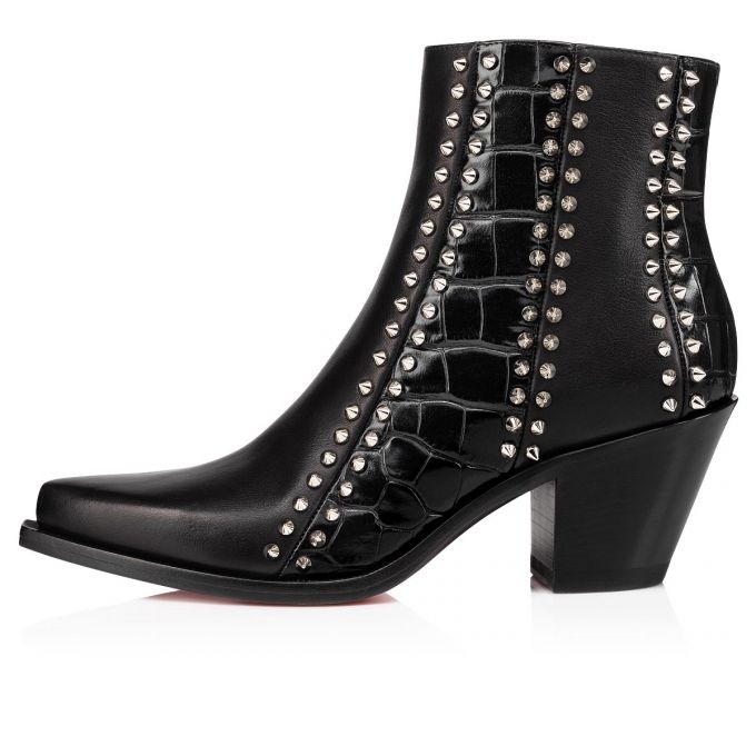 Christian Louboutin With My Guitar 65 Calf Boots Bot Kadın Siyah Gümüş | Türkiye PQ9-46094Q2