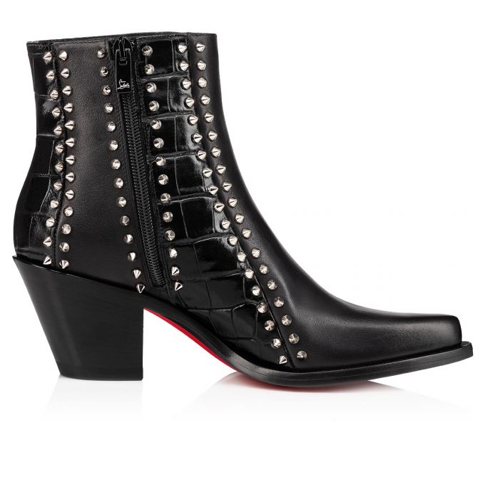 Christian Louboutin With My Guitar 65 Calf Boots Bot Kadın Siyah Gümüş | Türkiye PQ9-46094Q2