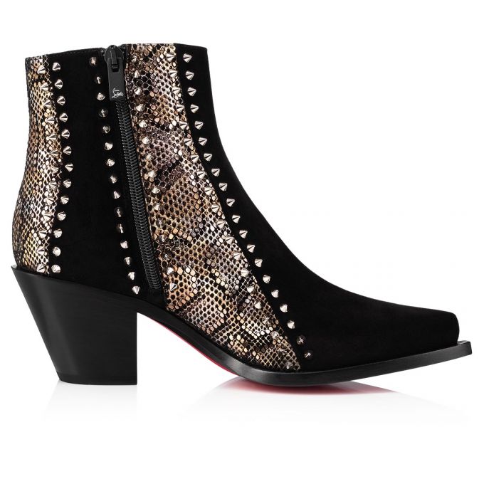 Christian Louboutin With My Guitar 65 Vers Suede Boots Bot Kadın Siyah | Türkiye YU9-74947H2