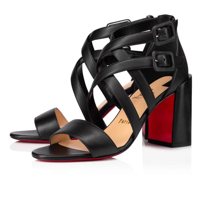 Christian Louboutin Zefira 85 Calf T Strap T Strap Kadın Siyah | Türkiye CM6-88988R9